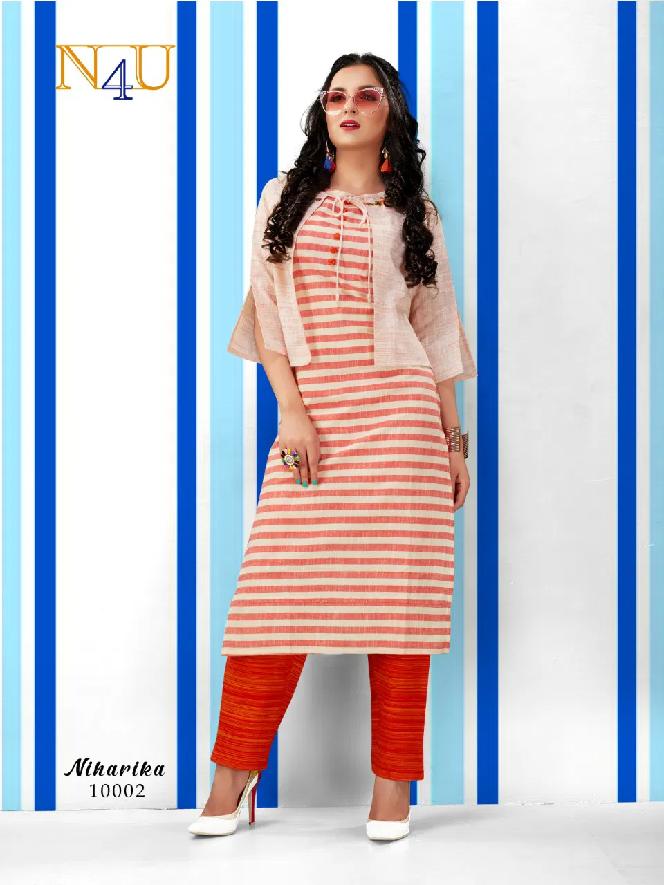 N4u Niharika Latest Fancy Designer  South Cotton Handloom Exclusive Fancy Kurti Collection